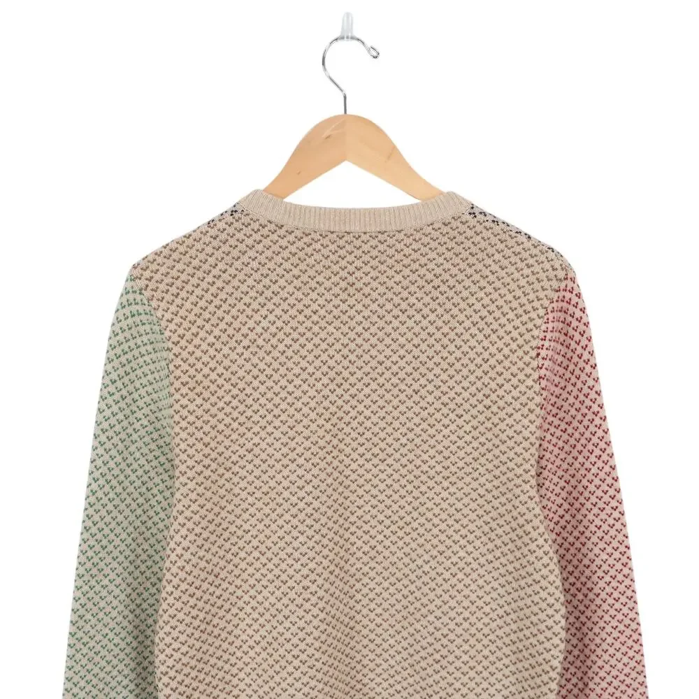 NWOT J.Crew Men's Rugged Merino Wool-Blend Bird's-Eye Sweater Multicolor Small